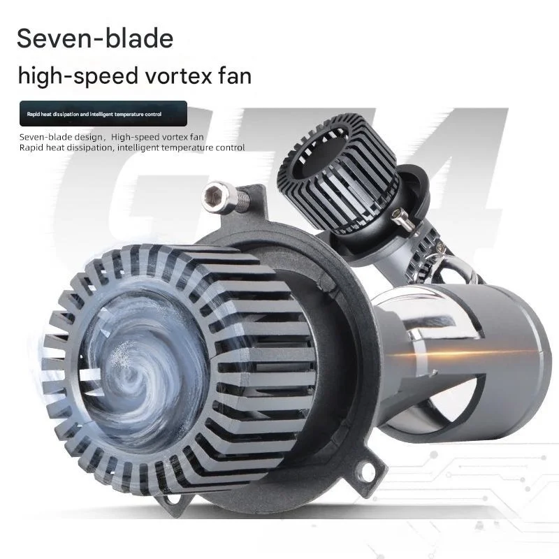 GT4 Bi-LED Projector Headlights H4 LED High Low Beam Fish Eye Lens Laser Super Bright White Light Car Motorcycle Retrofit Bulbs view 3
