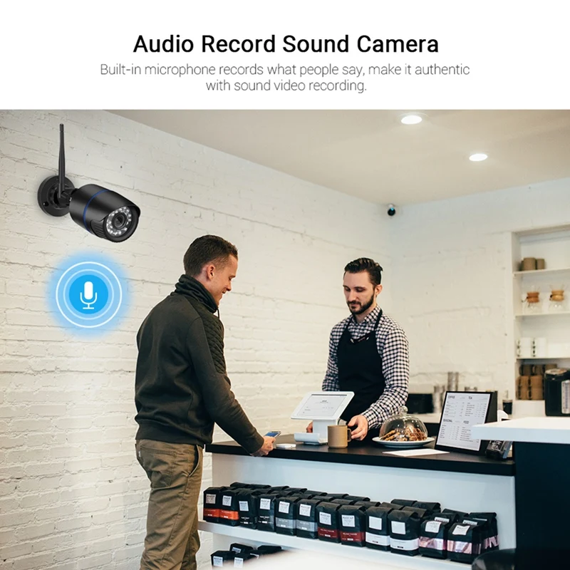 Caméras WIFI HD 1080P, 5MP, Cadre IP Ouvert Étanche, Vision Doigtée de l'Audio Statique de la Prise ICS EU