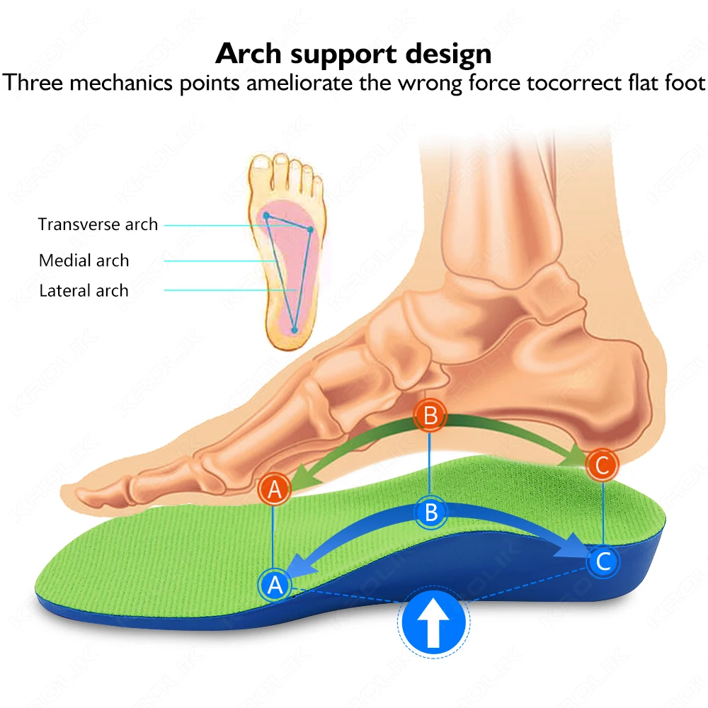 Semelles Orth4WD confortables en velours pour enfants, pied plat, soutien de la voûte plantaire, insertion de chaussures, produits pour enfants