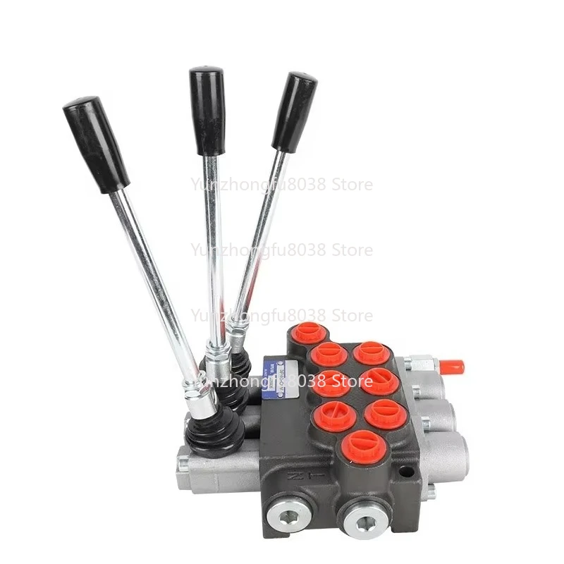 Manual Solenoid Pneumatic Control Valve, Hydraulic Directional Control Valve, 100-250 Bar, 3 Spool, 40L/min, 3P40, P80, P120