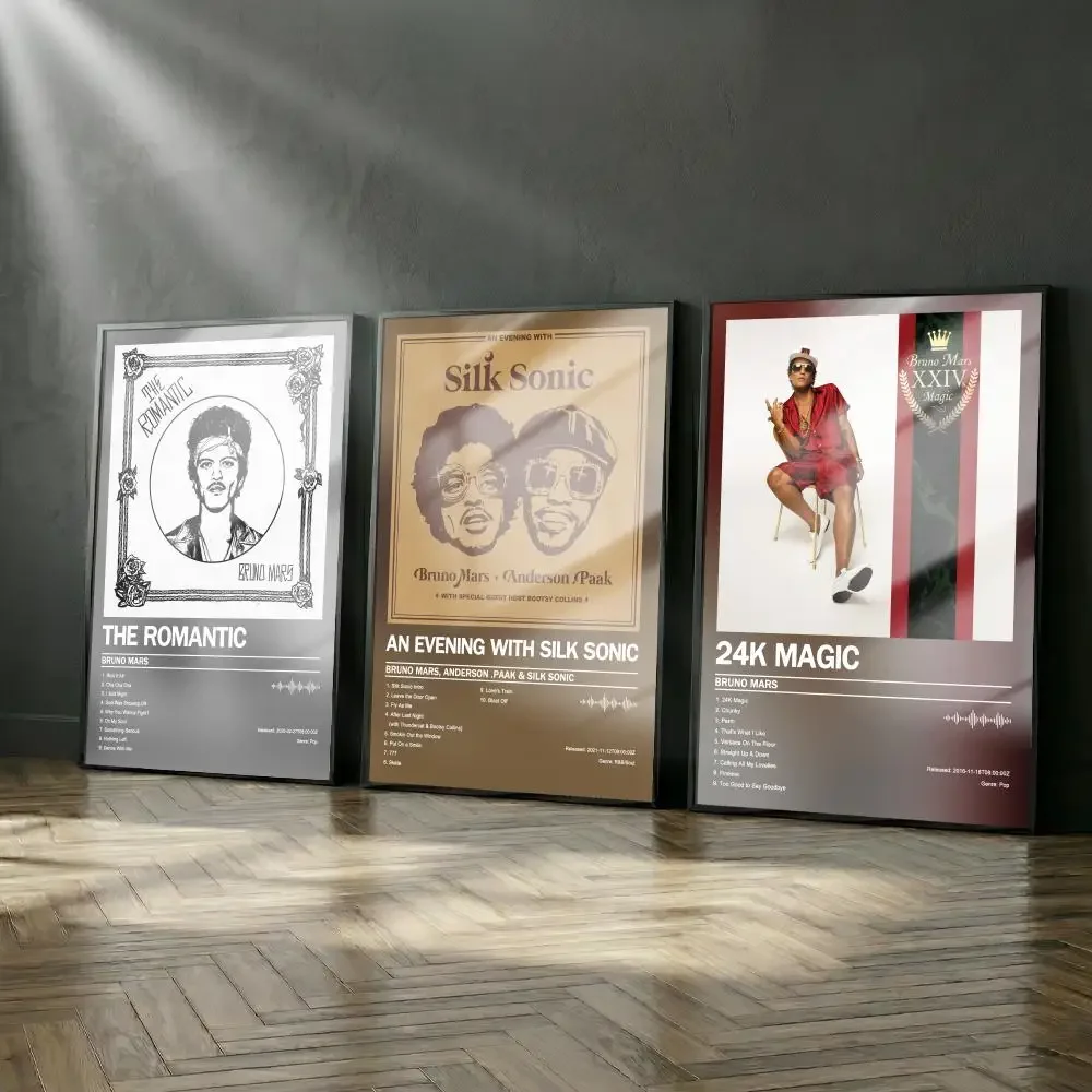 Bruno Mars Poster Album Set Modern Cover Wall Art For Room Canvas Painting Print Art Home Wall Decor Picture Gift