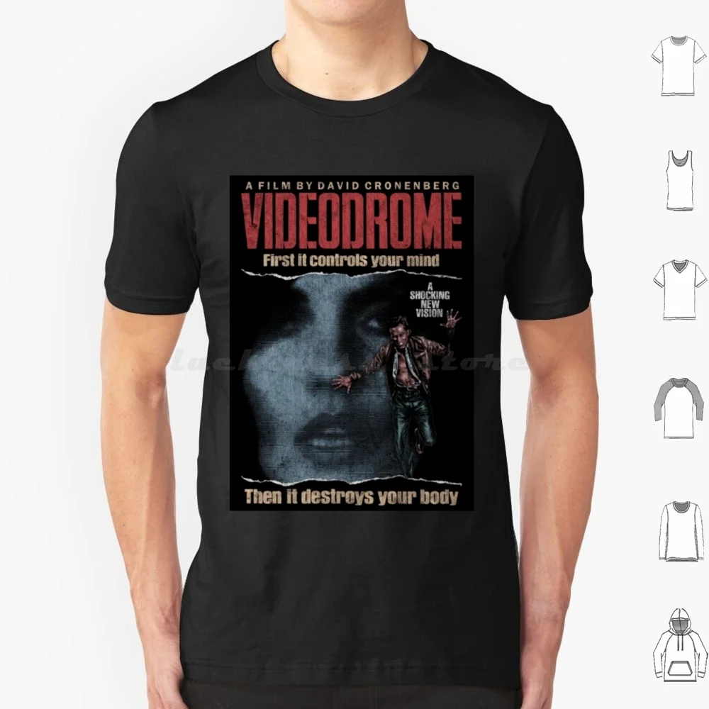 Videodrome , David Cronenberg , Sci Fi , Horror Posters And Art T Shirt Big Size 100% Cotton Videodrome Horror David Cronenberg