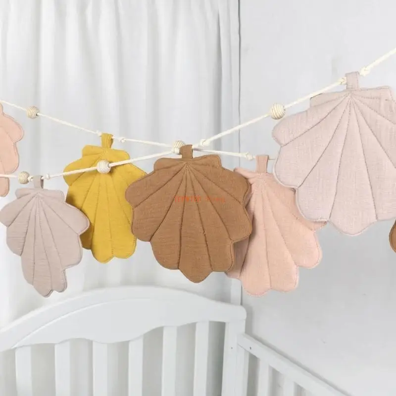 

U50F Lovely Cotton Shell Bunting Banners Baby Photoshoots Props Stylish Room Decor