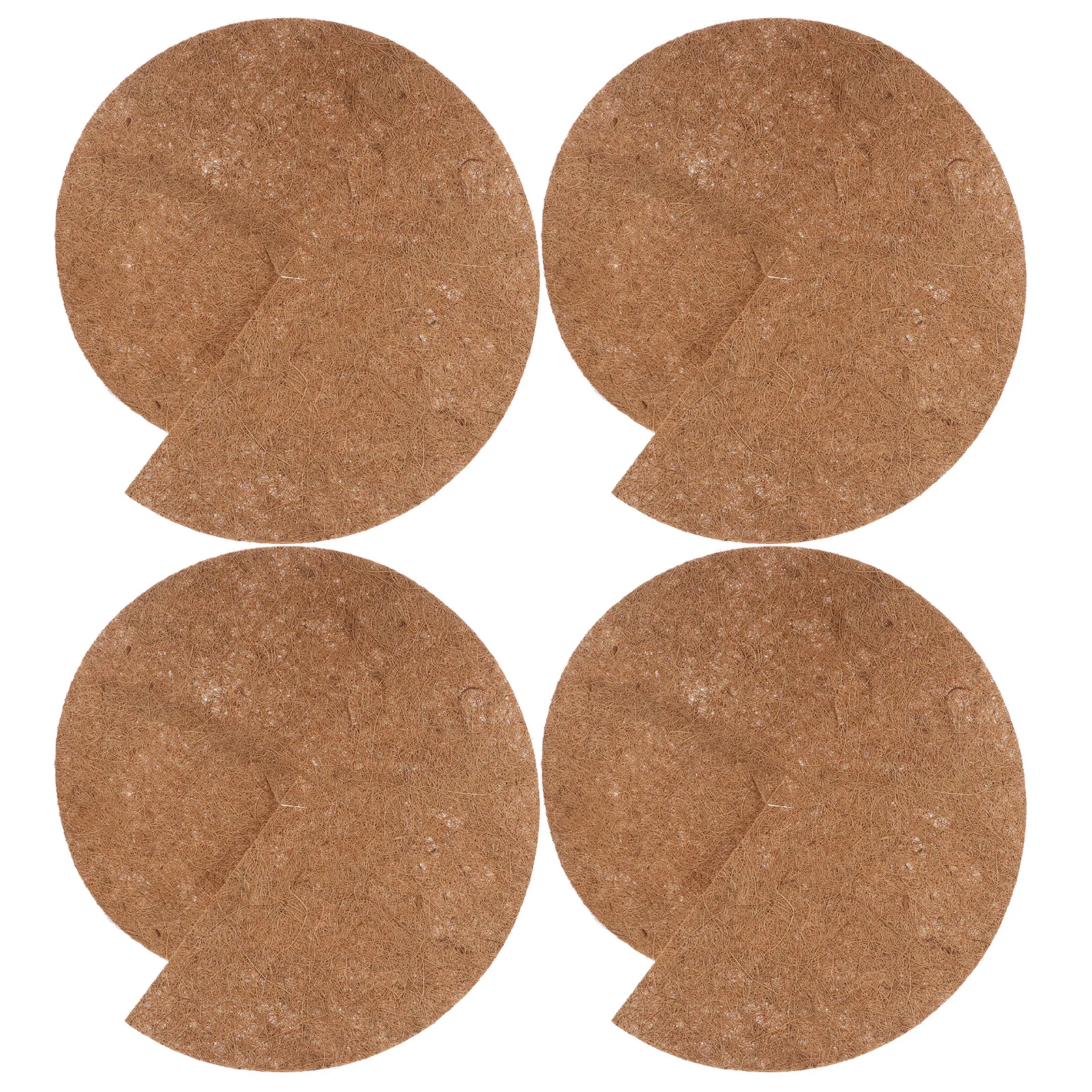 

4pcs Coconut Fiber Mat For Garden Thickened Coir Sheet For Weed Prevention Tree Mulch Ring Root Protector