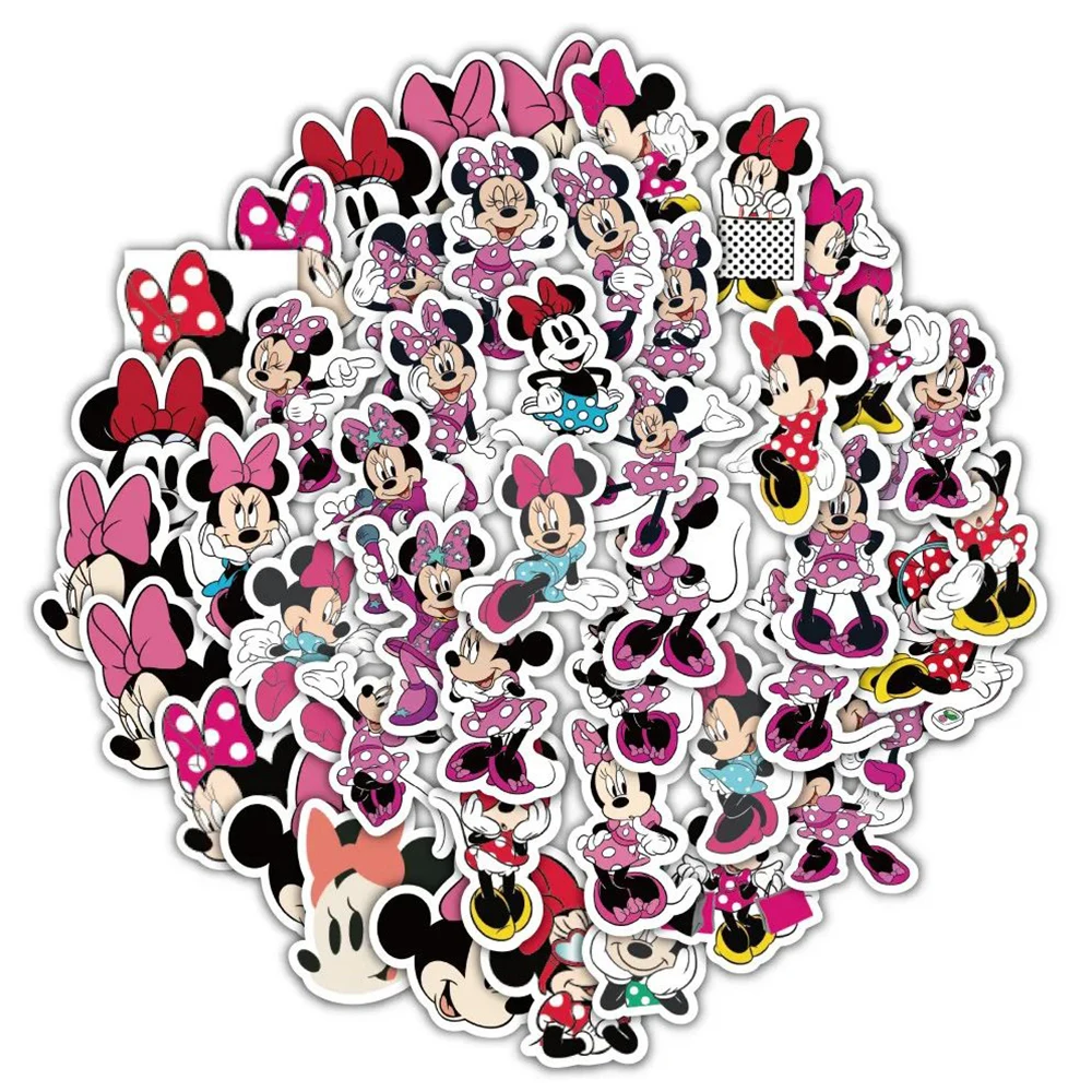 

10/30/64pcs Disney Mickey Mouse Minnie Mouse Stickers Kawaii Girls Cartoon Decals DIY Phone Laptop Cute Kids Sticker Toys Gifts