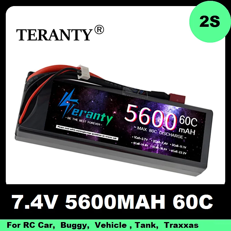 2S Lipo Battery 5600mAh 60C with TAMIYA 2P TRX XT90 T XT60 Plug for RC Vehicles Buggy Truggy Crawler Monster Truck Car Hobby