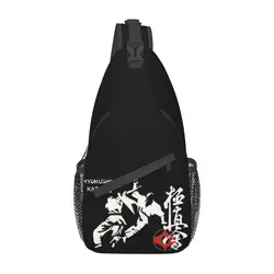 Kyokushi Karate Kumite Scene Sling Crossbody Chest Bag Men Cool Fighter Martial Arts Shoulder Backpack for Travel Cycling