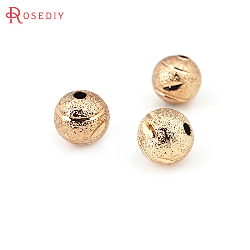 

5MM 6MM 8MM 10MM 18K Gold Color Brass Matte Spacer Beads Bracelet Beads High Quality Jewelry Diy Accessories