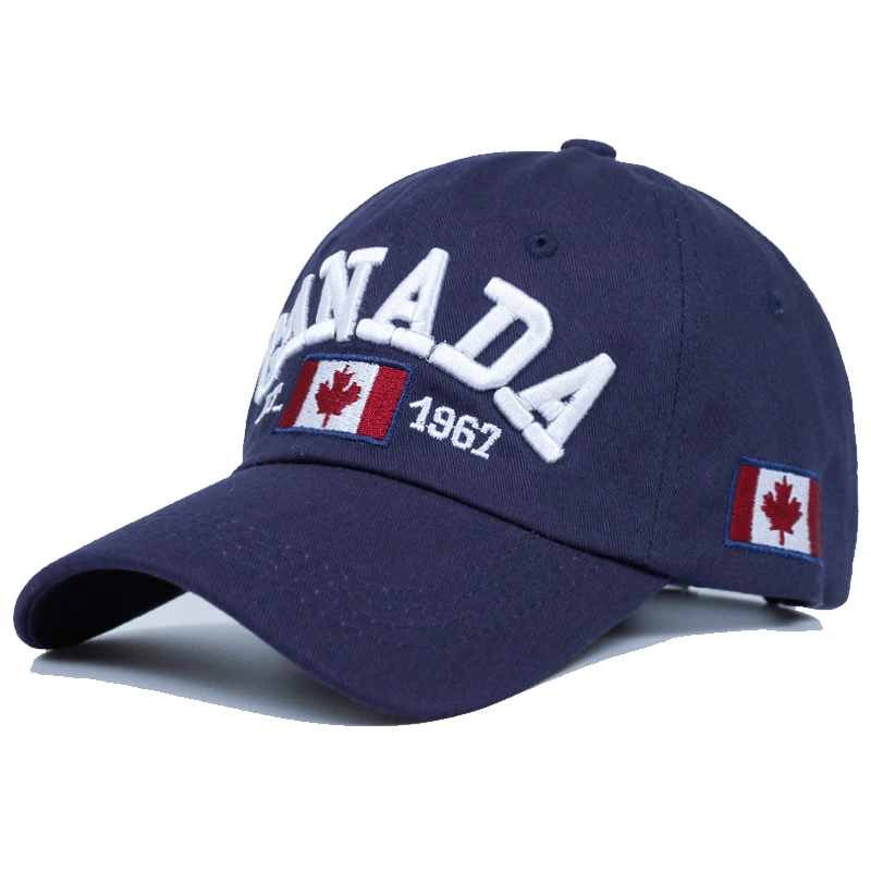 Men Baseball Hat Canada Flag Letter Embroidery Baseball Caps Cotton Gorra Snapback Curved Dad Hat Leisure Outdoor Sports Cap