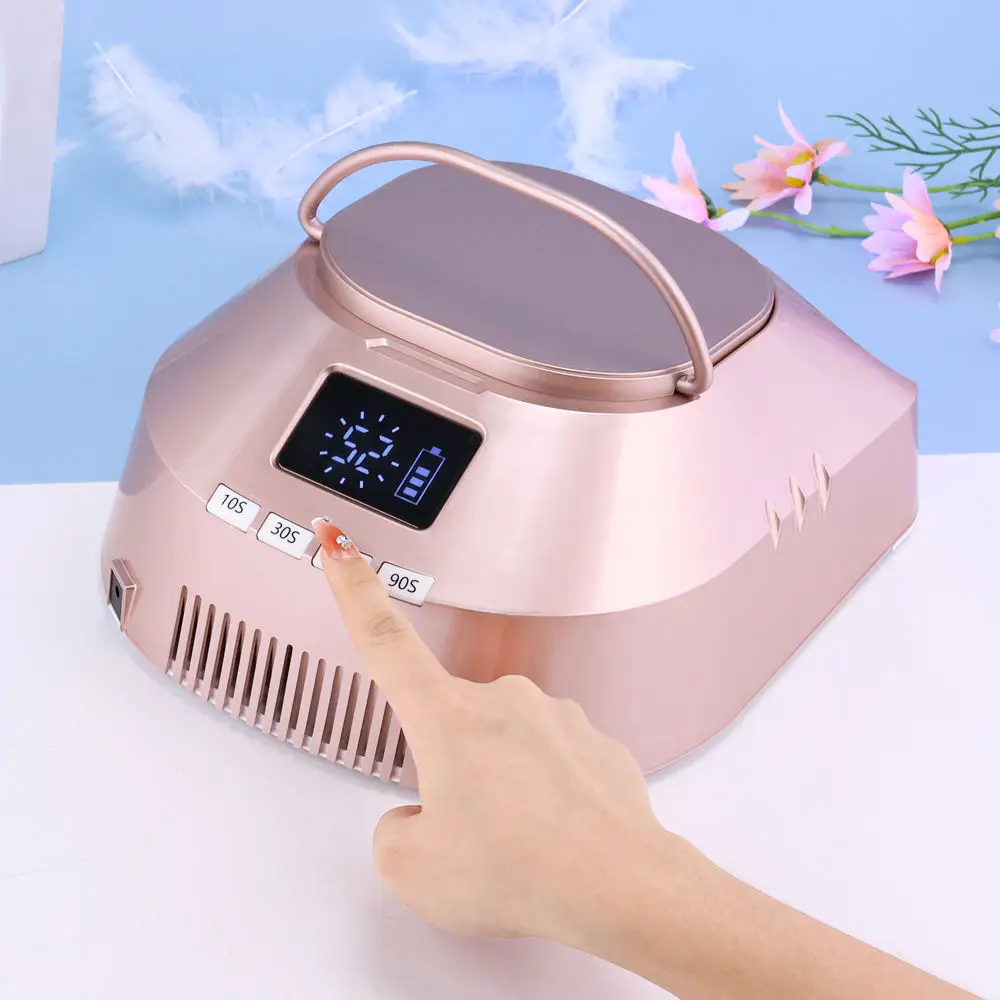 Nail Supplies 80W Cordless UV Nail Lamp Rechargeable Gel Nail Dryer  Sensor 4 Timers Fast Curing Home Manicure Light