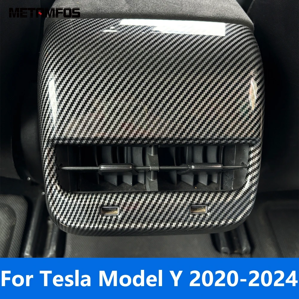 

Подлокотник, задняя крышка вентиляционного отверстия кондиционера, накладка для Tesla Model Y 2020-2022 2023 2024, аксессуары для интерьера из углеродного волокна