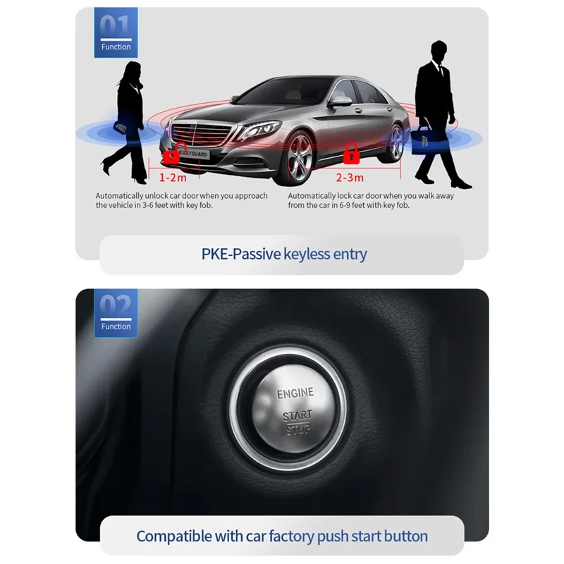EASYGUARD plug and play PKE remote starter fit for 16-20 Benz W205 W212 X156 A B C class GLA GLB GLC CLA with factory keyless go
