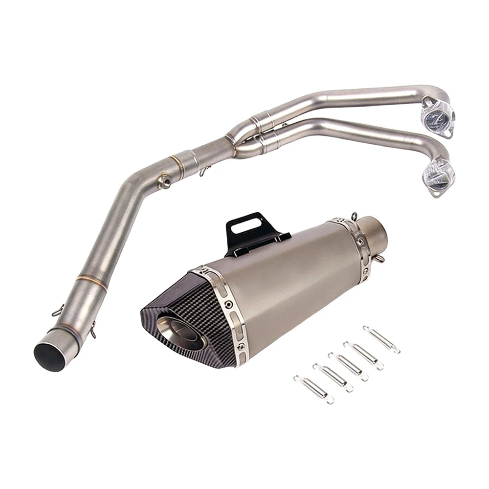 Auspuffsysteme für Yamaha MT-03 YZF R3 2015-2022 Komplettes System Auspuffendrohre Schwarzes Vorderes Verbindungsrohr Auspuffrohre – Detail 10