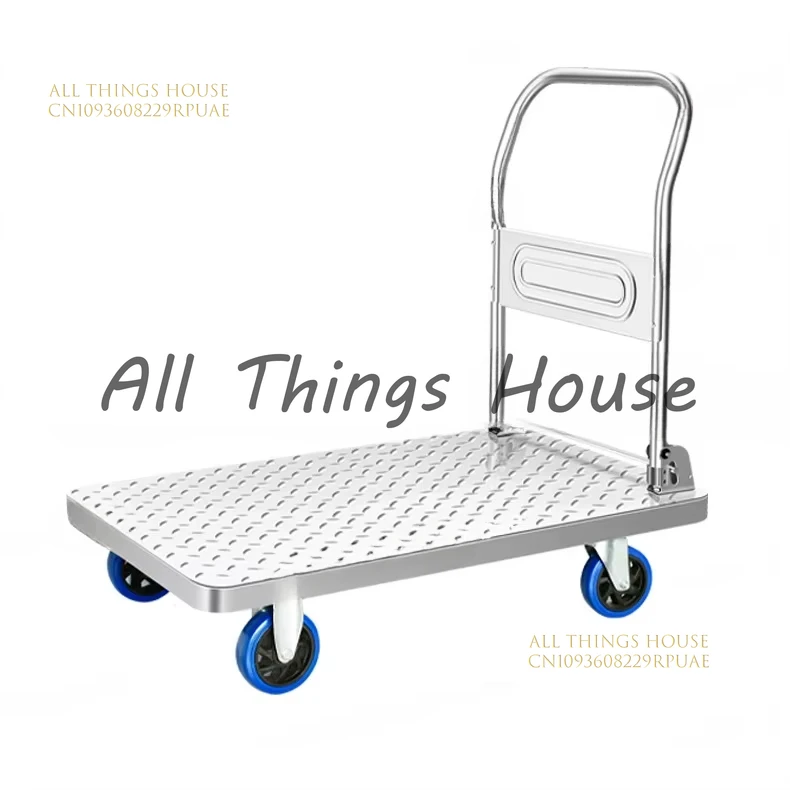 

Steel plate silent flatbed truck, small foldable trailer, logistics portable heavy-duty handcart