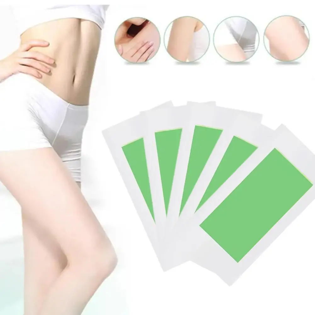 10 Sheets Hair Removal Wax Strips Painless Armpit Lips Leg Body Hair Remove Stickers Eyebrow Face Wax Paper Pad for All Ski V2W1