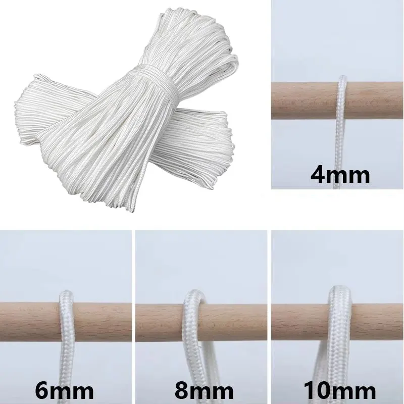 Safety Rope 100m White Rope Resistant Rope for Flag Pole Clothes Line Camping Tent Canoes Tree Work Multipurpose Multifunctional