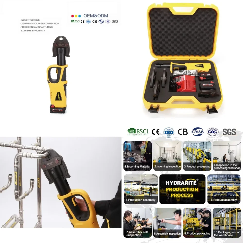 

TengFeiStainless Steel Hydraulic Press Tool for Copper PEX Pipe Crimping Battery Operated Plumbing Tool for HHYD1550B for
