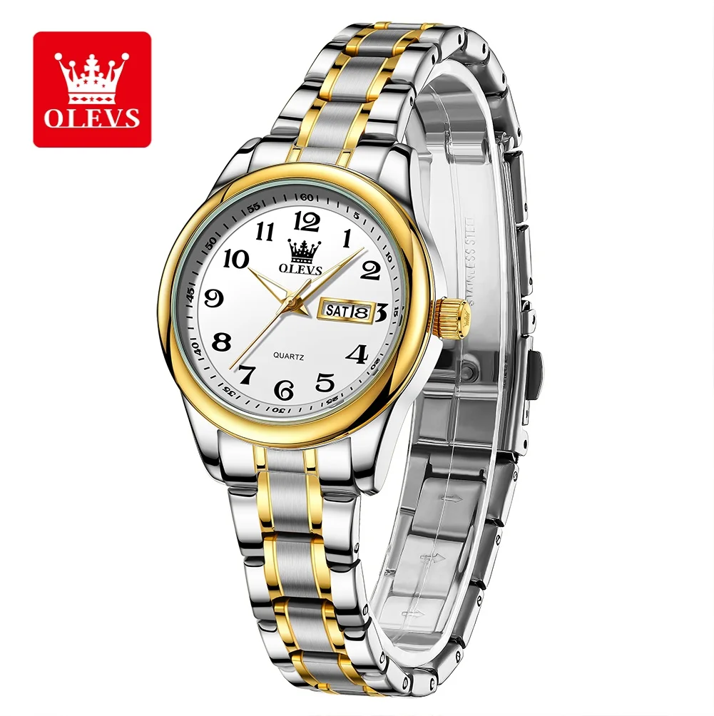 OLEVS 5567 Best Seller Women's Watches Simple Steel Strap Waterproof Luminous Date Week Original Quartz Wristwatches for Woman - view 3