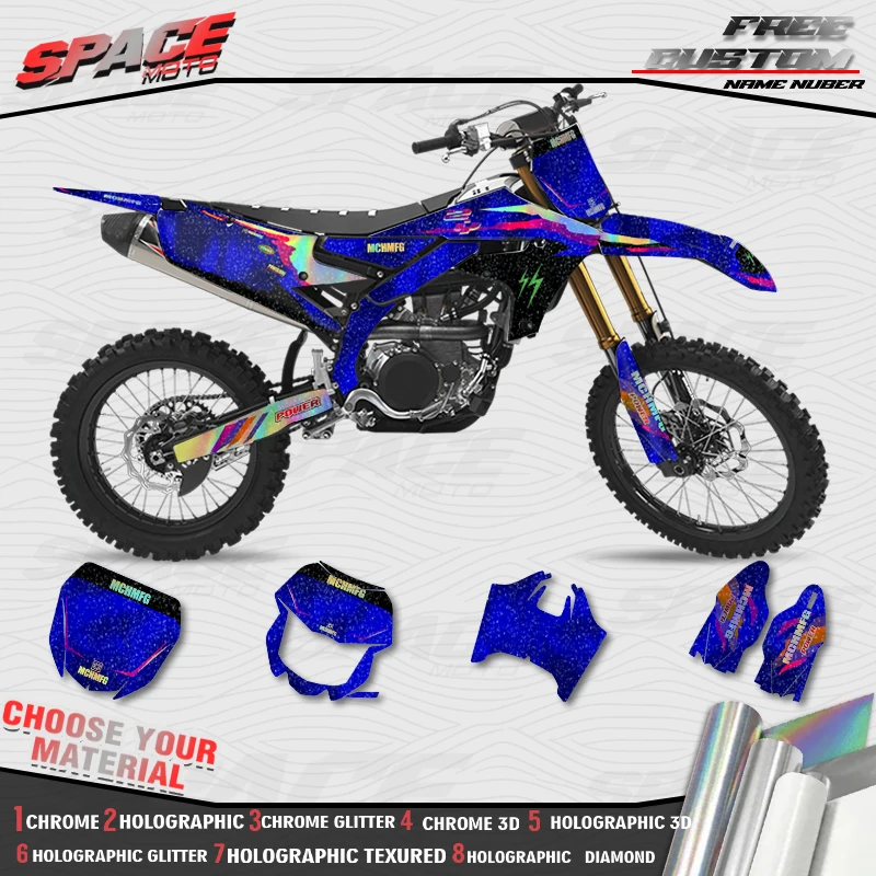 SPACE MOTO Custom Motorcycle Graphics Background Decals Stickers For YAMAHA 19-23 YZF250 18-22YZF450 19-22 WRF450 20-23 WRF250