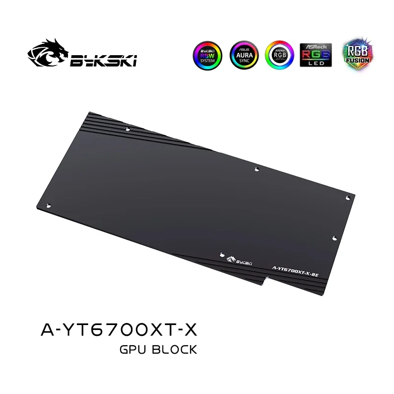 Bykski A-YT6700XT-X GPU Water Block Use for Yeston RX6700XT Graphics Card / with Backplane Copper RGB Radiator Coolling view 6