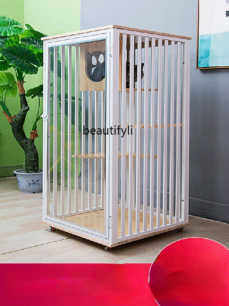 CXH Luxury Large Pet Home Indoor Cat Nest House Multi-Storey Chamfer Cattery