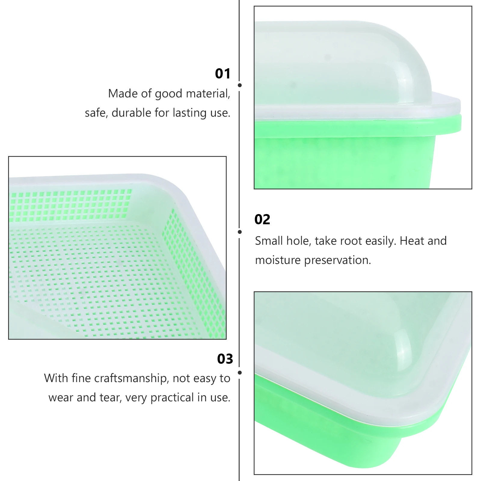 

Seedling with Cover Sprouter for Vegetable Planting Germination Pot Gardening Nursery Tray Soilless Tray Water Planting