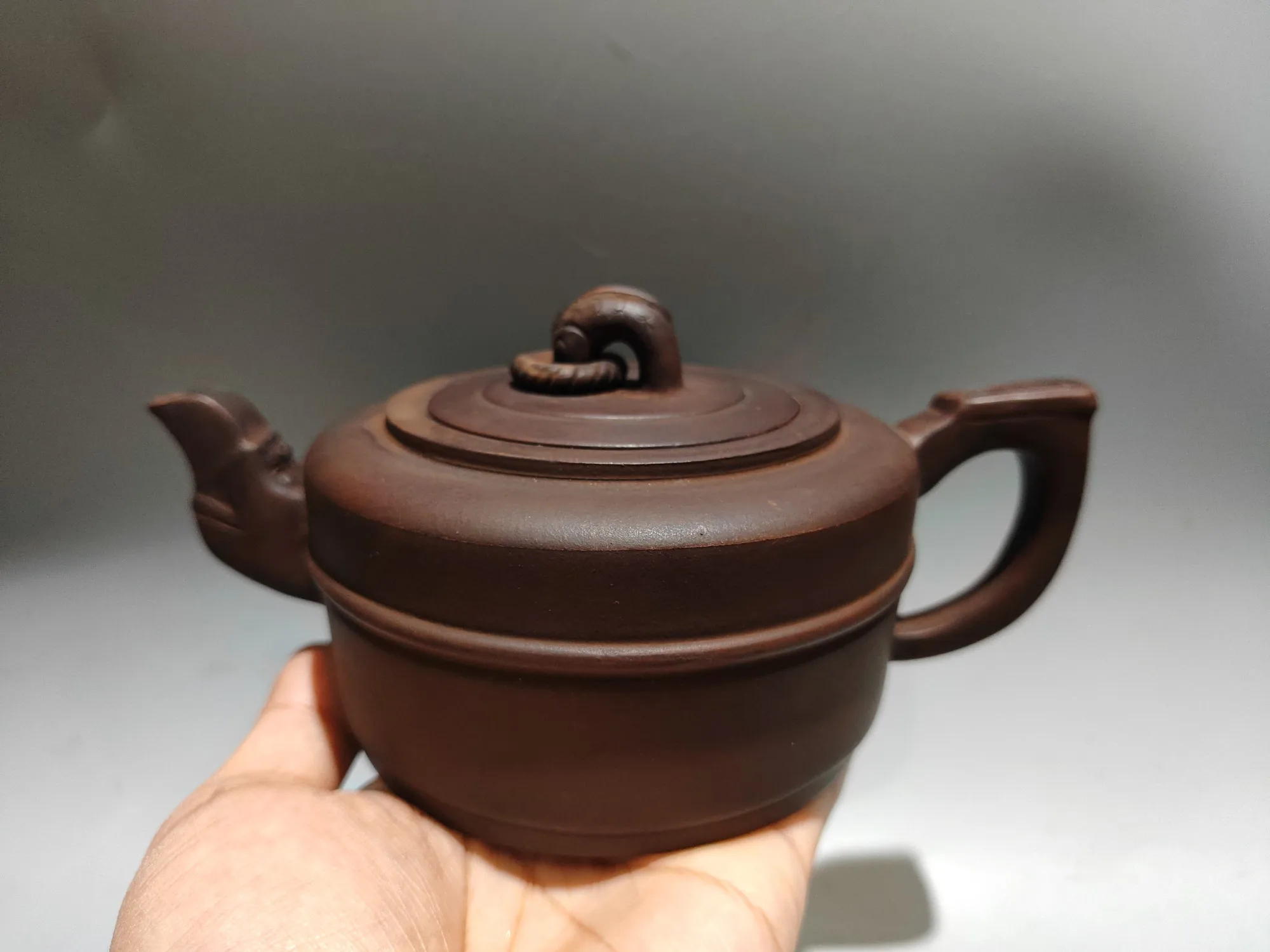 Purple Clay Pot Pull ring cover Old Purple Mud Beast Mouth Pot Study Kettle Teapot Pot Tea Tea Charm Amass wealth Ornaments