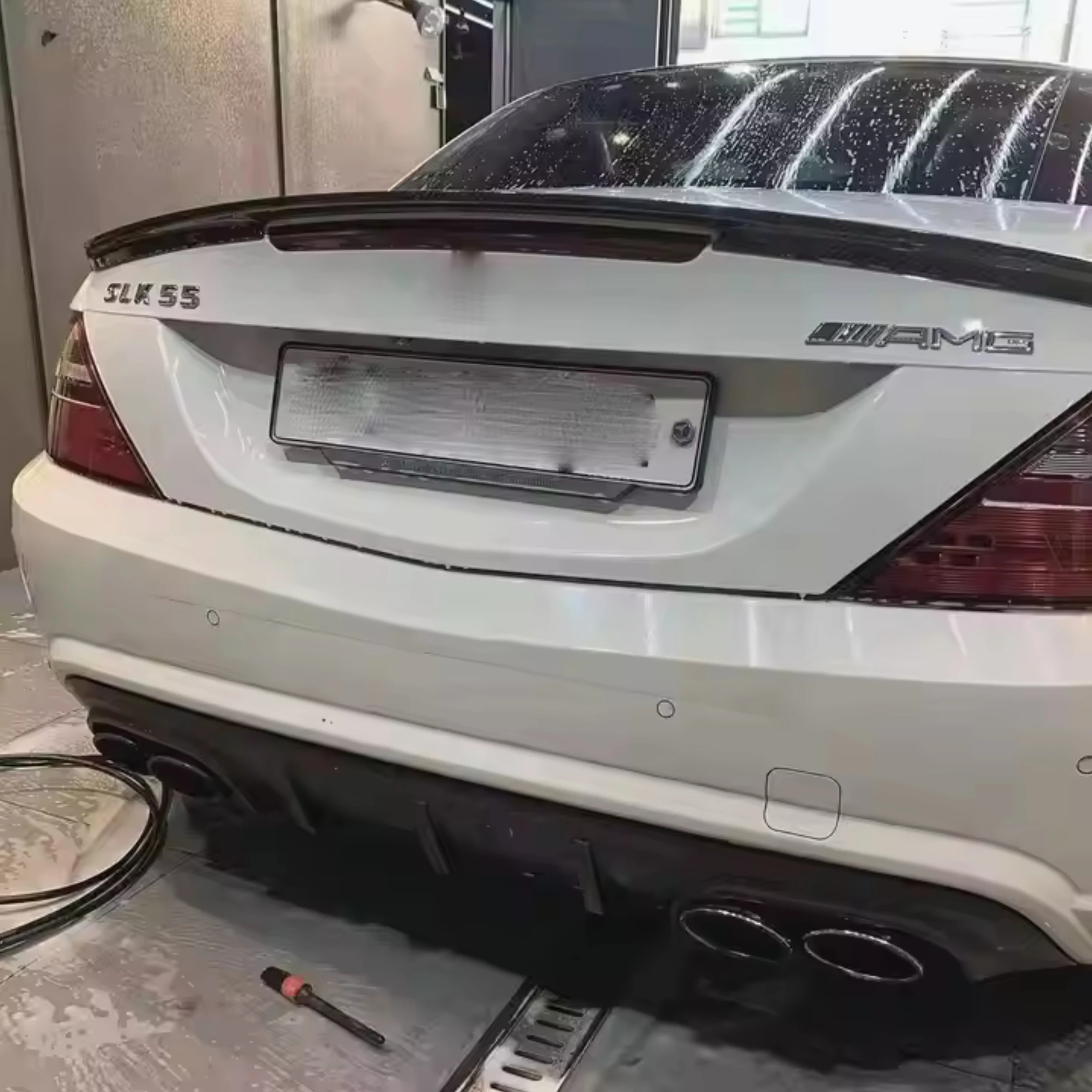 عالية الجودة ألياف الكربون المصد الخلفي الشفاه لمرسيدس بنز SLK ترقية الجسم أطقم R172 ريال الرطب الكربون شفة خلفية مجموعات العلامة التجارية الجديدة