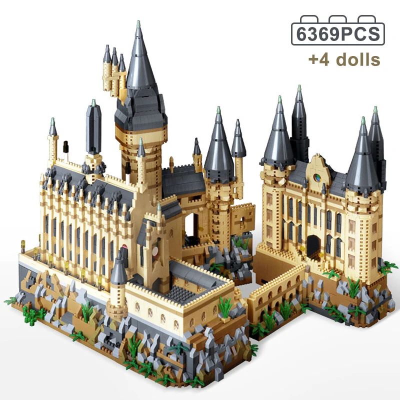 Micro Bricks City Creative Medieval Magic Castle Series School Architecture Palace Model Building Blocks Gifts Kid Assembly Toys