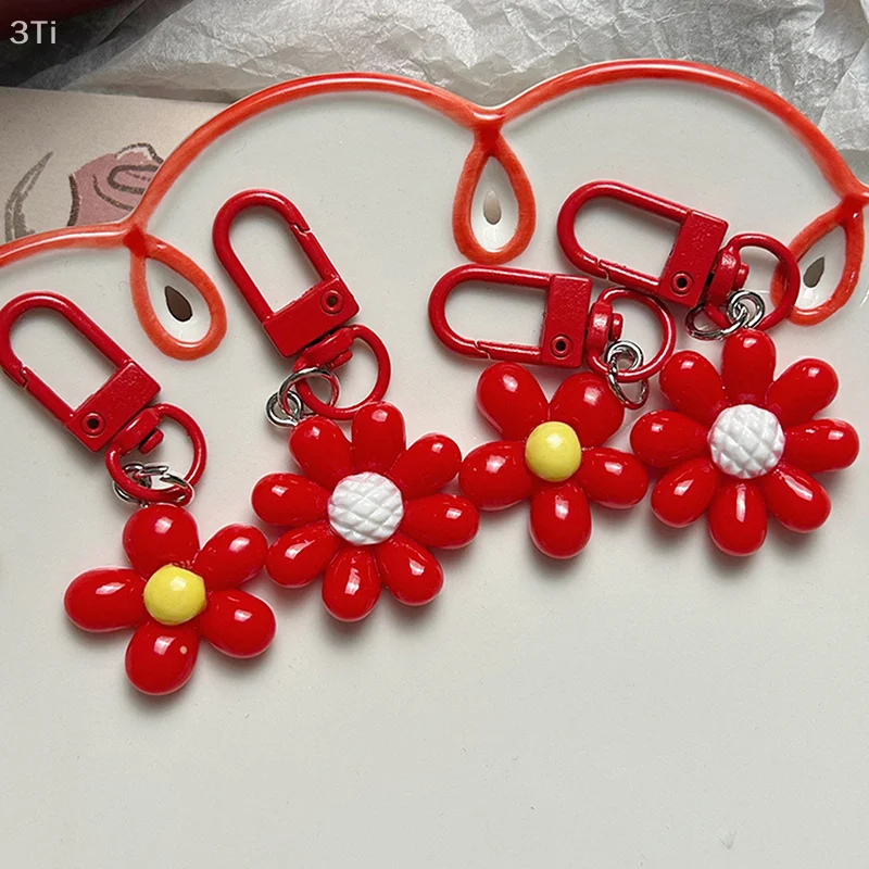 الكورية لون الحلوى زهرة المفاتيح الحلو لطيف الأزهار كيرينغ سيارة مفتاح حامل حقيبة قلادة ظهره الديكور أفضل صديق الهدايا