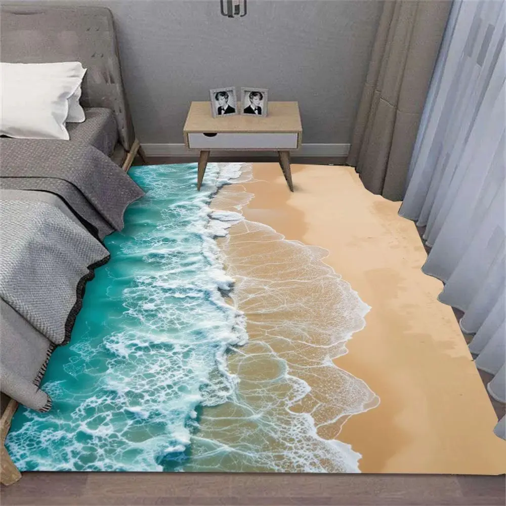 VIKAMA Beach Shell Area Rug Non-slip Soft Summer Coastal for Living Room Bedroom Decor
