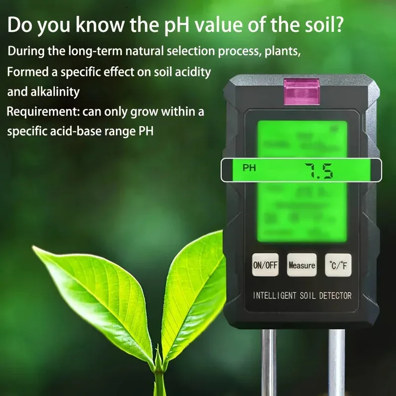 6 in1 Soil Moisture PH Meter Temperature Humidity Soil fertility Garden Plants Flowers Moist Tester Soil Moisture Sensors