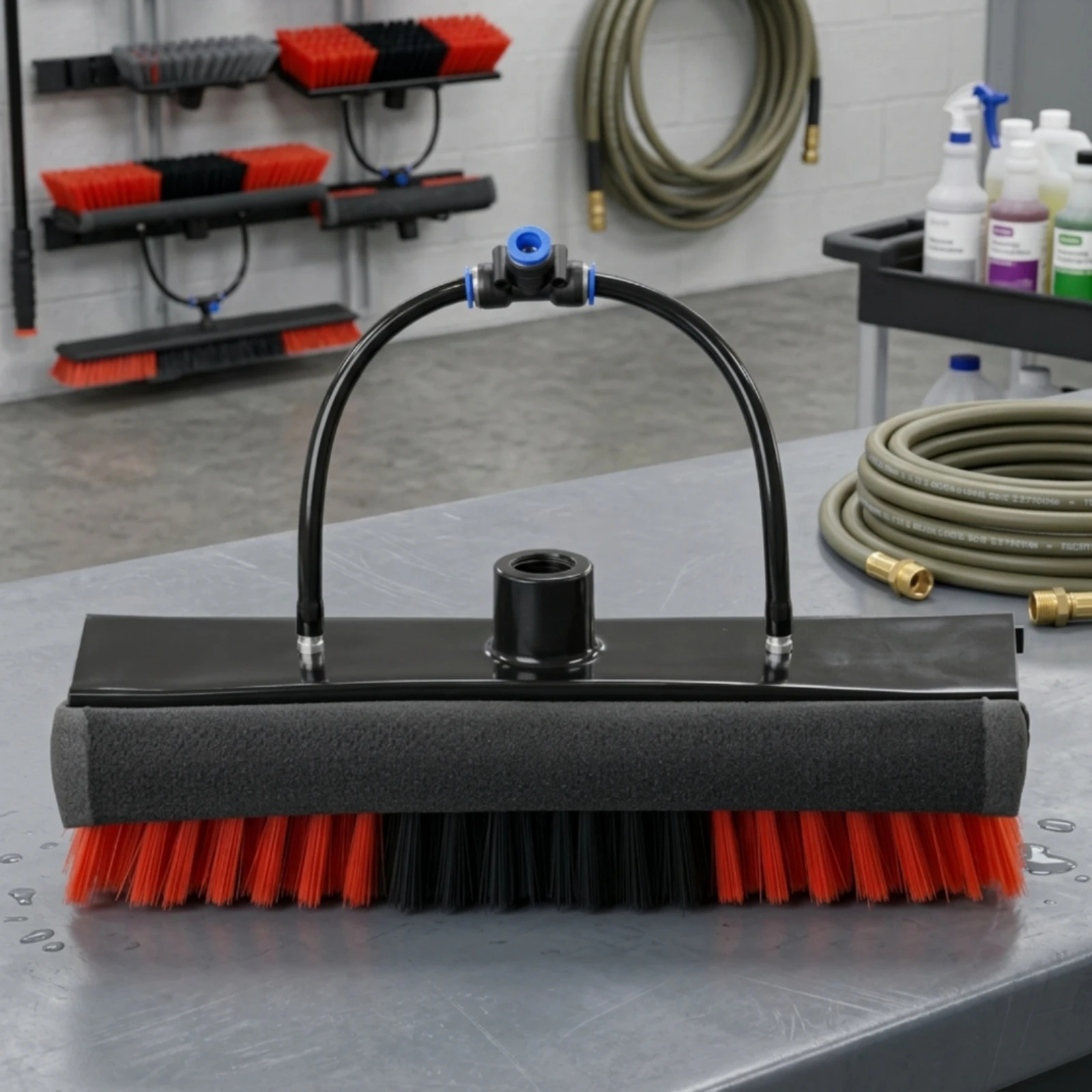 3-in-1 Cleaning Brush Head Multi-Functional Solar Panel Cleaning Brush Two-tubeTube Threaded for Cleaners