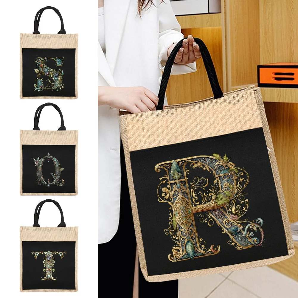 

Large Capacity Supermarket Bags Shopping Bag Ladies Tote Linen Tote Bag Reusable Graphic Series Supermarket Grocery Storage