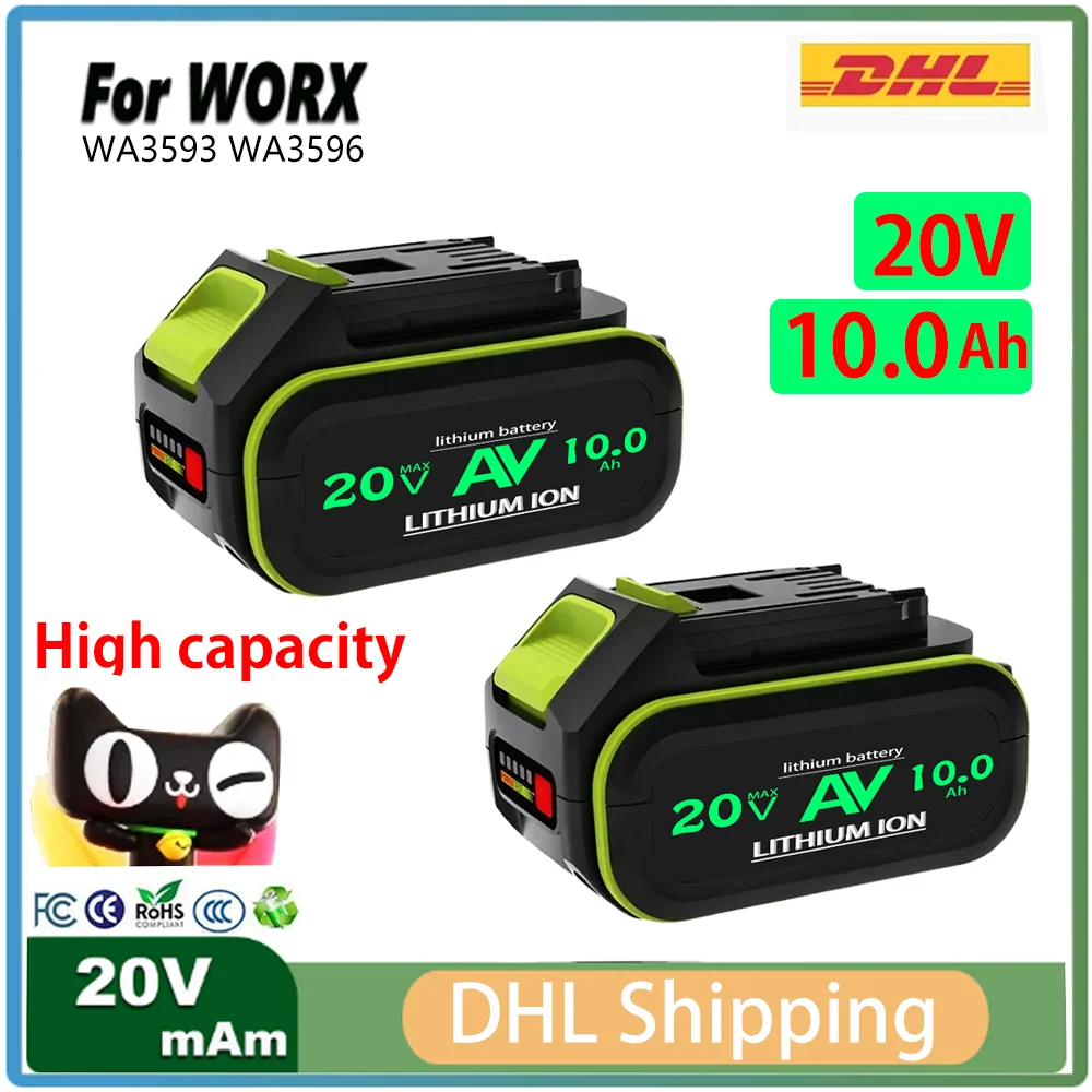 100% brand-new 20V 10000mAh For WORX WA3016 WU279 WU294 WU362 WU388 WU629 WU808 21V Power tool battery