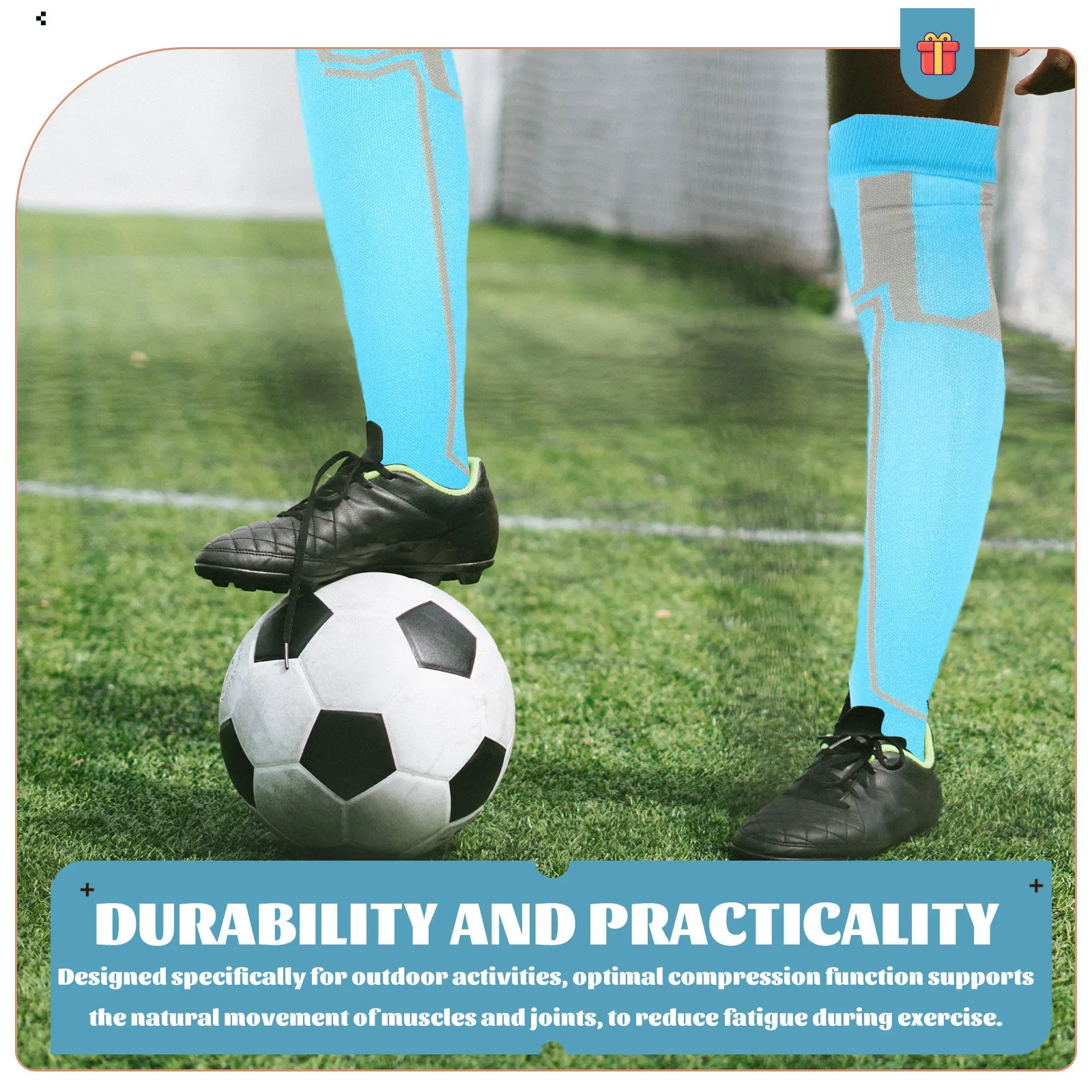 

1 пара спортивных компрессионных носков с противоскользящим покрытием, высокой эластичностью, для снятия усталости, впитывающие пот, длинные носки для бега и тренировок