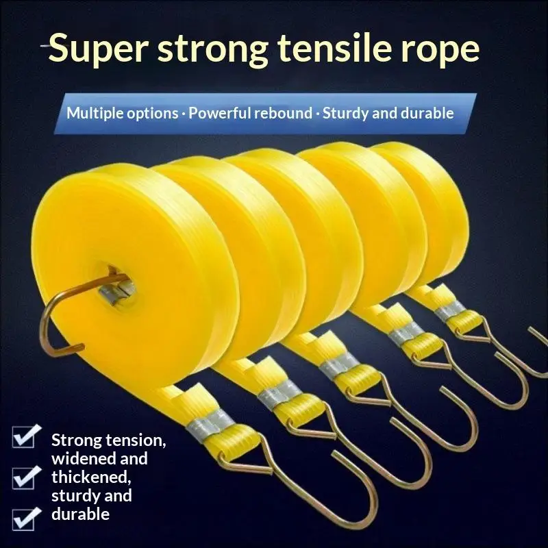 UV Resistant Elastic Cargo Tie Down Straps 100-300cm Heavy Duty Bungee Cord for Motorcycle Bike Rooftop Luggage