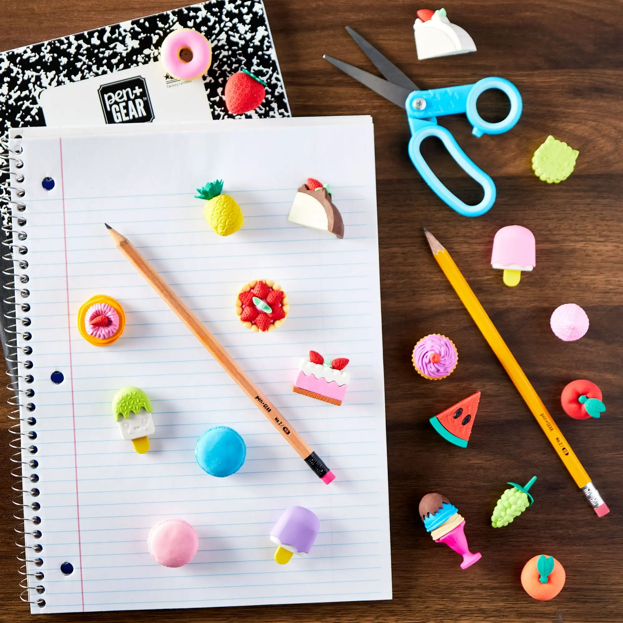 

(5 pack) Pen+Gear Eraser Pals, Sweet Treats Theme, 25 Count