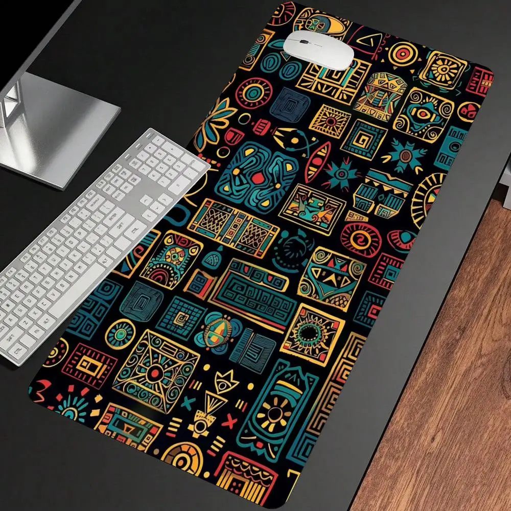 

Большой коврик для мыши в богемном стиле, напольный коврик в этническом стиле, ковер, противоскользящая резиновая основа, утолщенные коврики для компьютерного стола XXL.