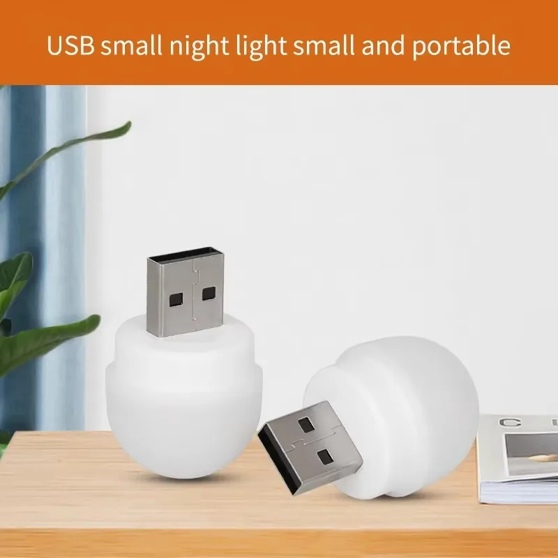 1/10/20 PIÈCES USB Veilleuse Blanc Chaud LED Plug-In Ampoule Portable Maison Ambiance Lumière Économie D'énergie Lecture Veilleuse