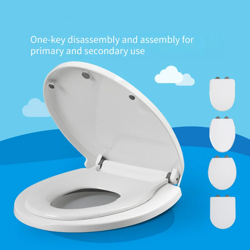 WETIPS 2 in1 Adult & Kids Toilet Seat Detachable Children Potty Training Toilet Seat PP Quiet Close Toilet Cover with Magnetic