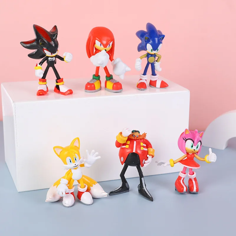 Sonic Anime PVC Dolls Models Cake Decoration Action Figures Toys Cartoon Doll Accessories Tabletop Ornaments Kids Birthday Gifts