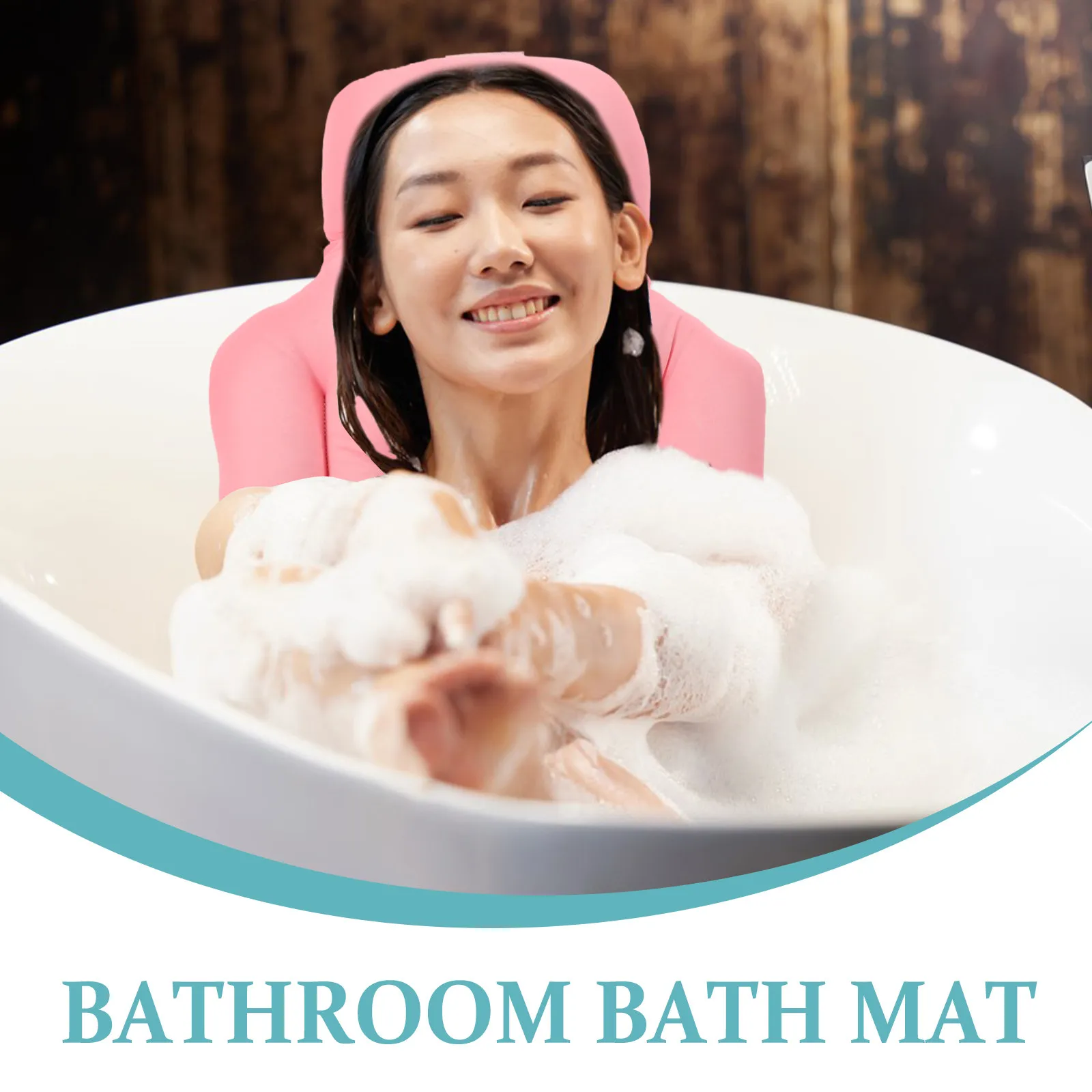 Full Body Bath Pillow Blue Detachable Seat Bathtub Cushion Non-Slip Bathroom Mat Support Backrest Tub Pillow for Elderly