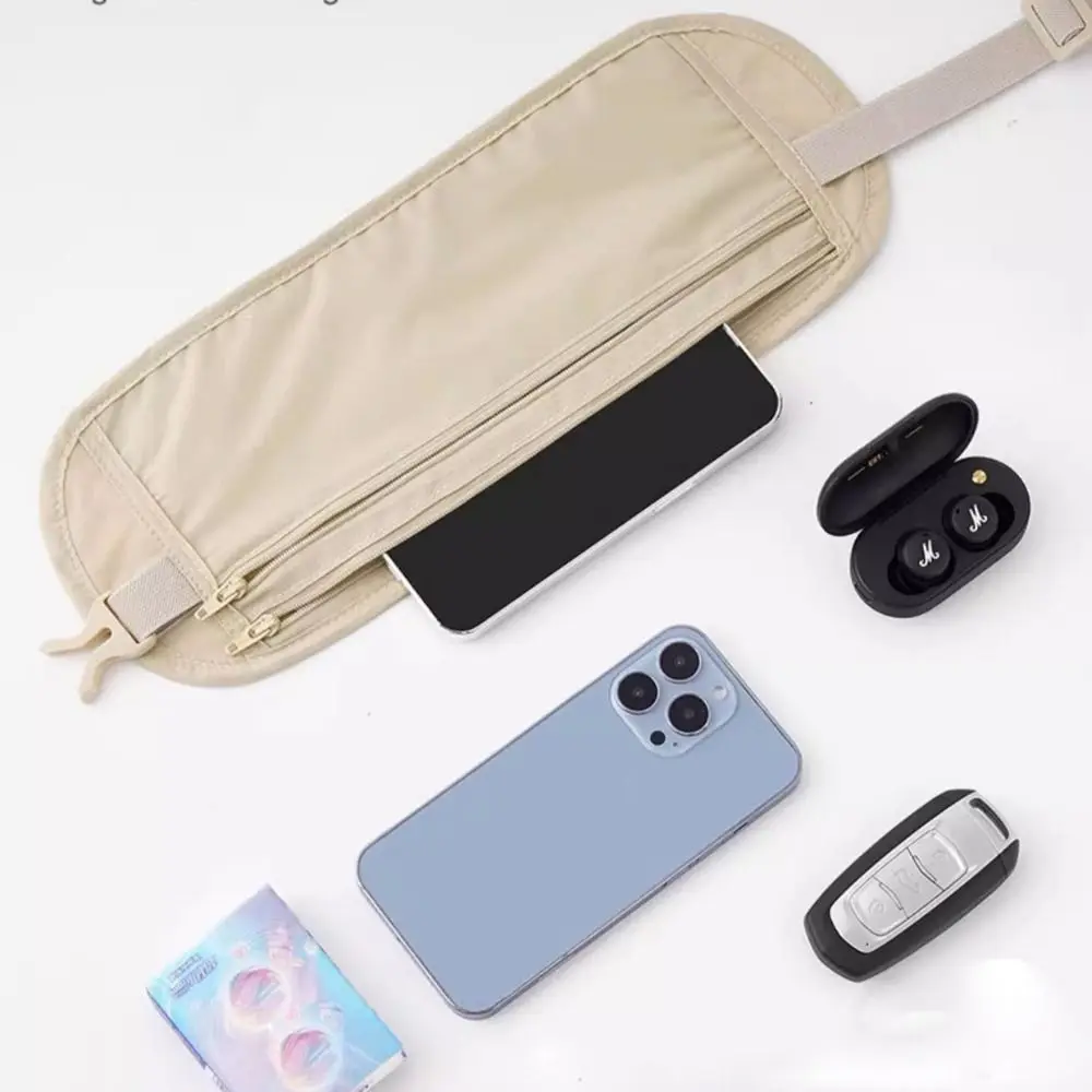 

Универсальная невидимая поясная сумка-кобура с защитой от кражи, ультратонкая дорожная сумка для паспорта, однотонная, дышащая, скрытый кошелек для документов