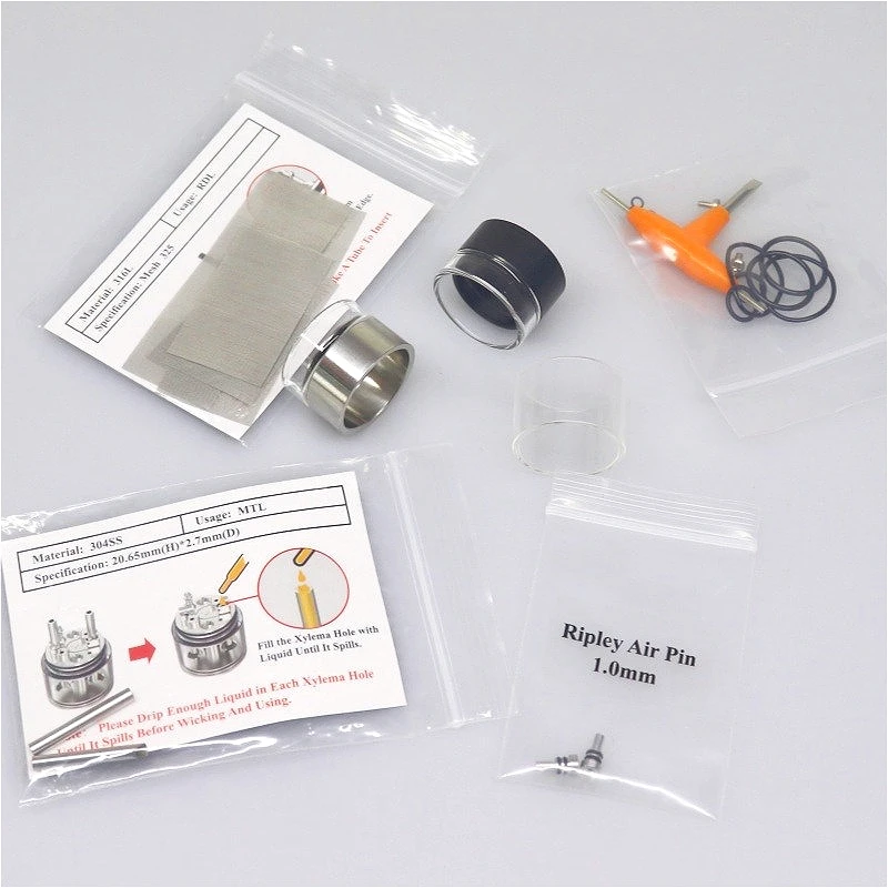 3.5ml/5ml Straight Bubble Glass for Ripley MTL - Stainless Steel Combi Tank Replacement Vape Part