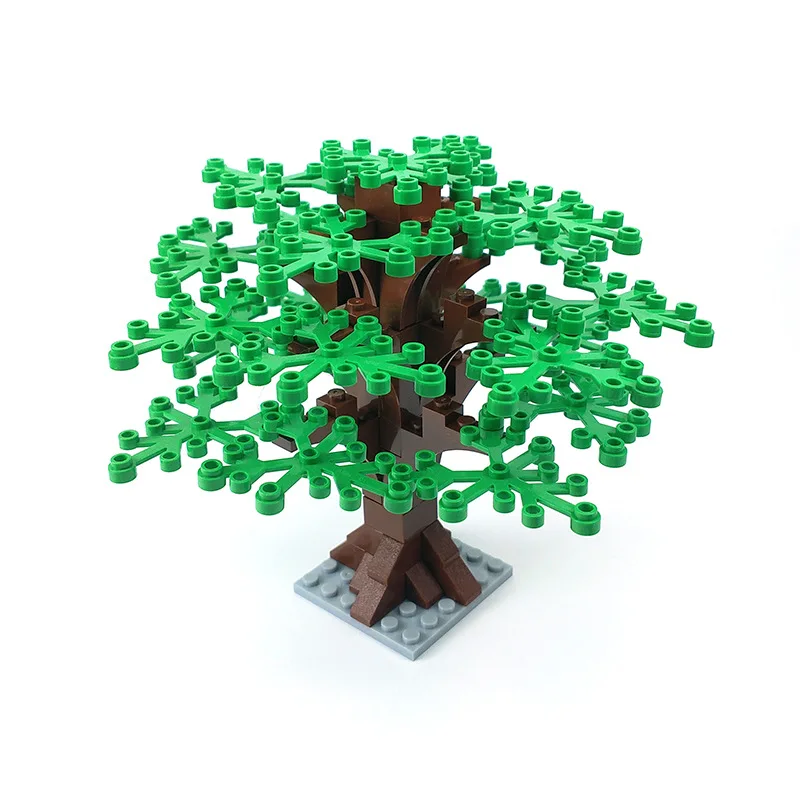 MOC Jungle Garden Building Blocks Set - Plants & Trees Kit, City Street View Courtyard Accessories, Universal Compatible Bricks
