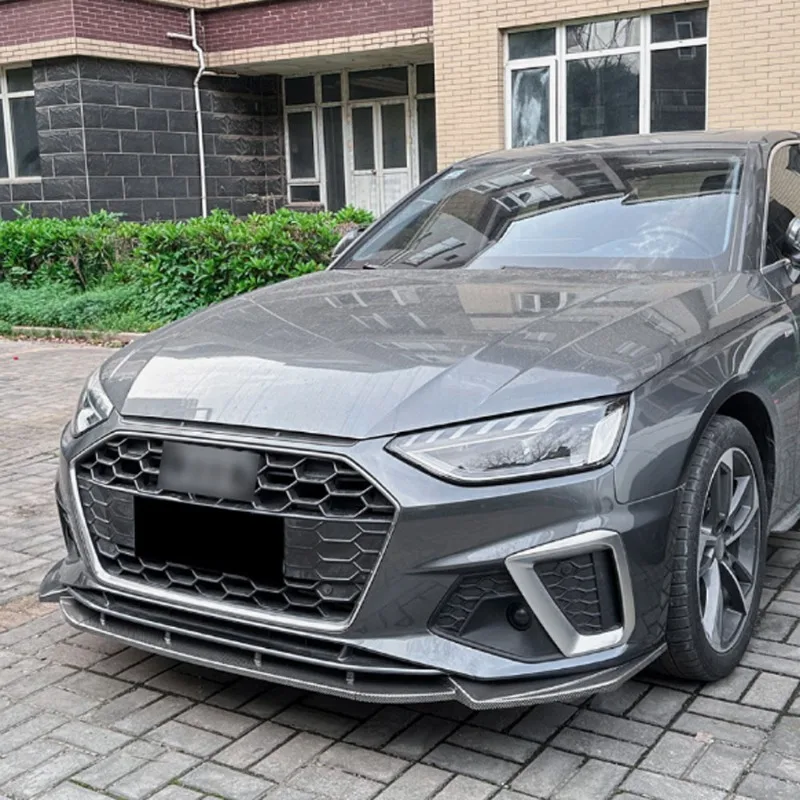 Car Front Bumper Lip For Audi A4 S4 B9.5 S-Line Facelift 2020-2024 Spoiler Splitter Front Lip Canard Cover Body Kit