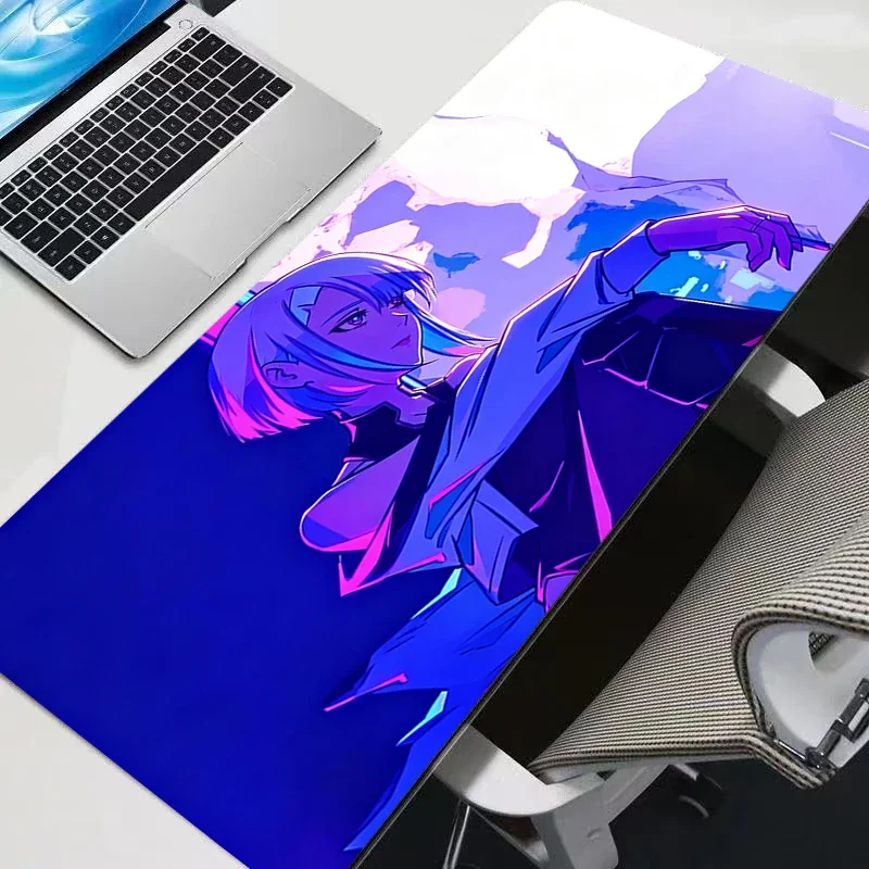 Mouse Pad Neon Cyber Space Larger Xxl 900x400 Speed Mini Pc Computer Keyboard Desk Mat Gaming Accessories Anime Mousepad