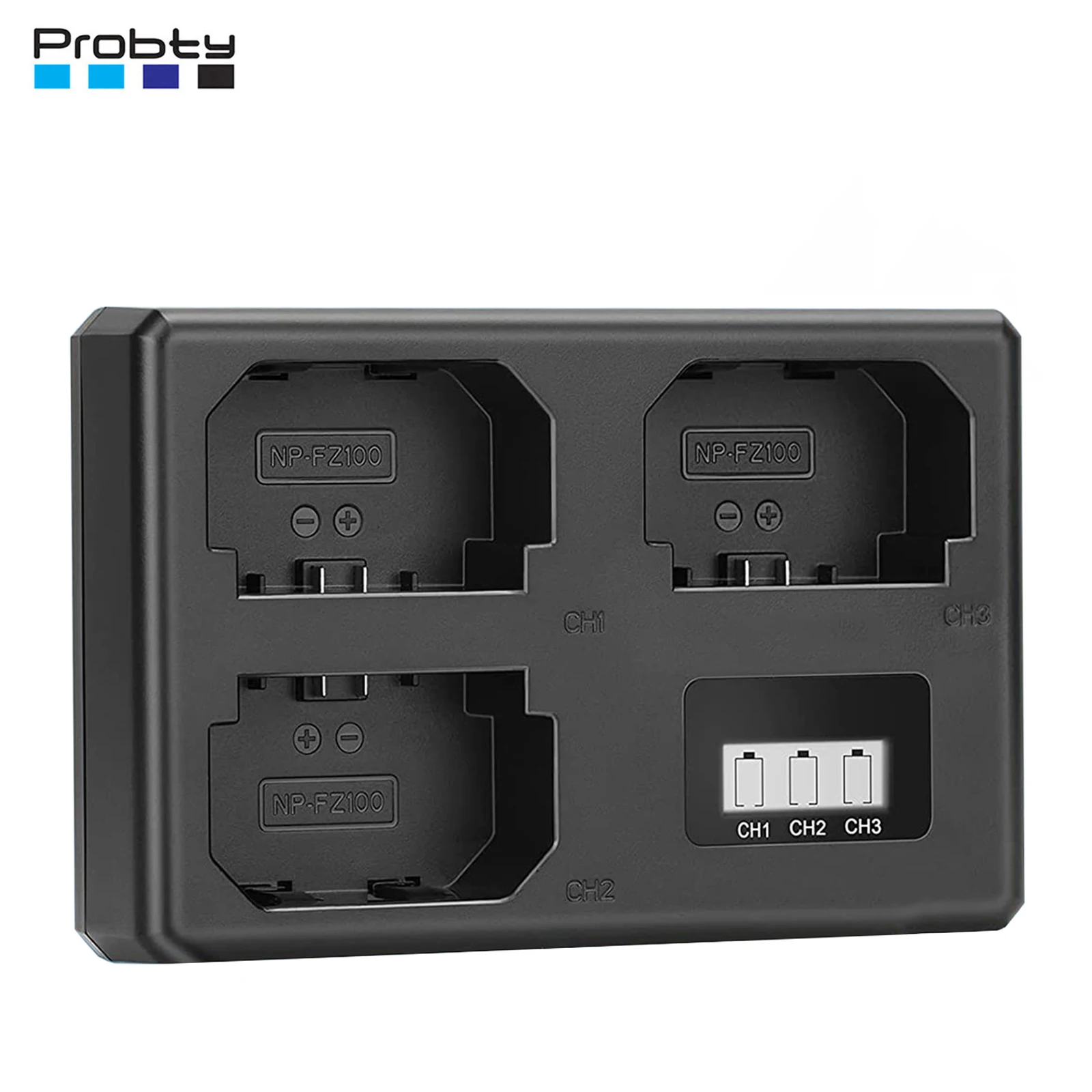 NP-FZ100 NPFZ100 Battery 3 Slot Charger for Sony Camera Alpha A7R3 A6600 A6700 A7M3 ARR4 A7R4 A7R5 A7III ZV-E1 FX3 FX30 ILCE-9