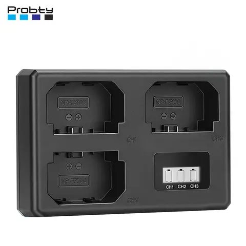 NP-FZ100 NPFZ100 Battery 3 Slot Charger for Sony Camera Alpha A7R3 A6600 A6700 A7M3 ARR4 A7R4 A7R5 A7III ZV-E1 FX3 FX30 ILCE-9